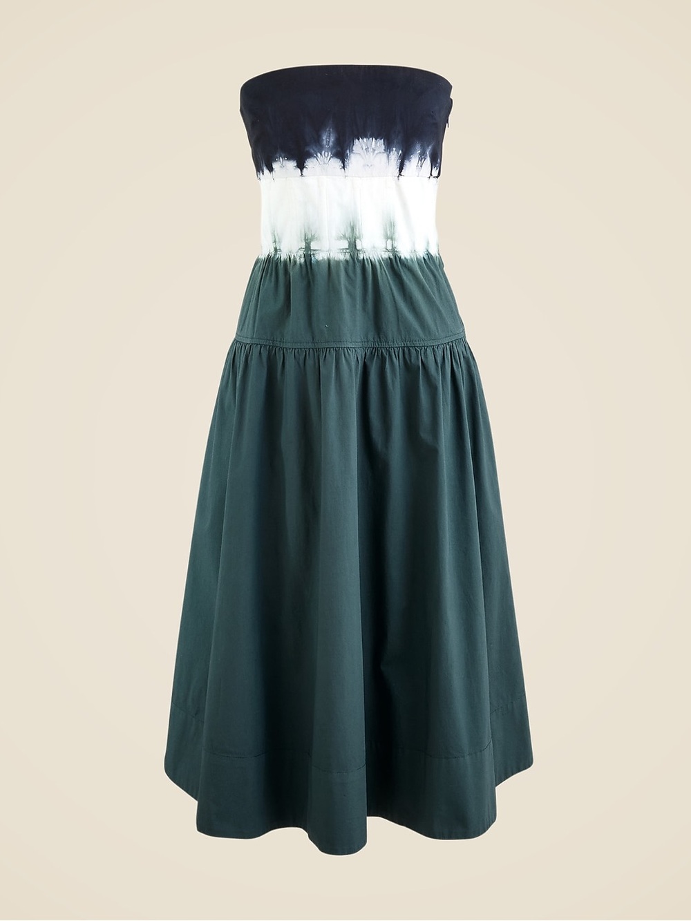 JCREW Strapless drop-waist dress in dip-dye